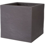 Pot de fleur - STRATA - L - Carré - Riven - Ø 38.5cm x 46.5cm H - Couleur cendres