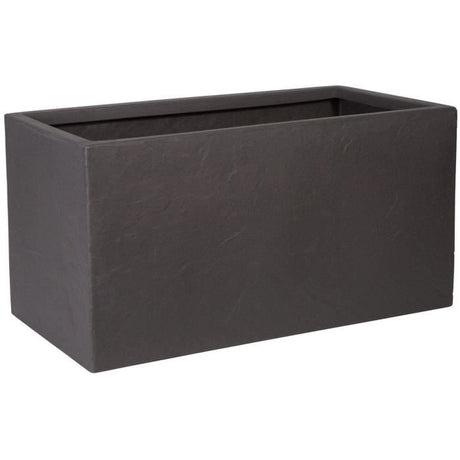 Pot de fleur - STRATA - Riven trough - Ř 38.5cm x 17.5cm H x 46.5cm L - Couleur cendres