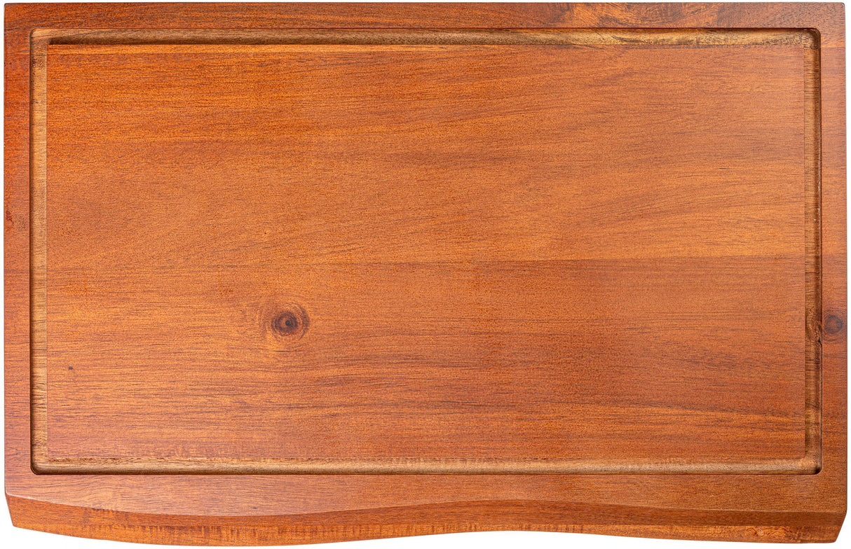 Planche a découper Anti-dérapante - STYLE DE VIE - Acacia - Avec gouttiere et poignée - 50 x 35 x 3 cm