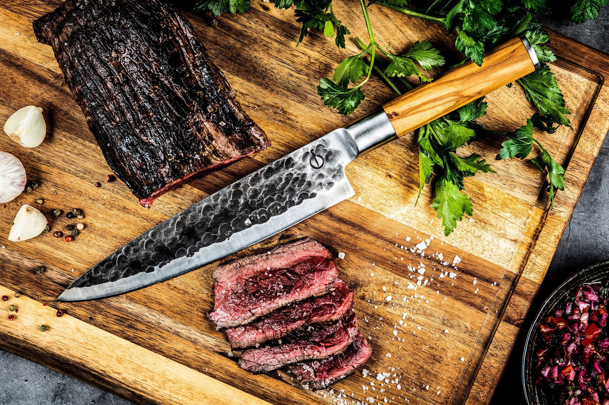 Planche a découper Anti-dérapante - STYLE DE VIE - Acacia - Avec gouttiere et poignée - 50 x 35 x 3 cm