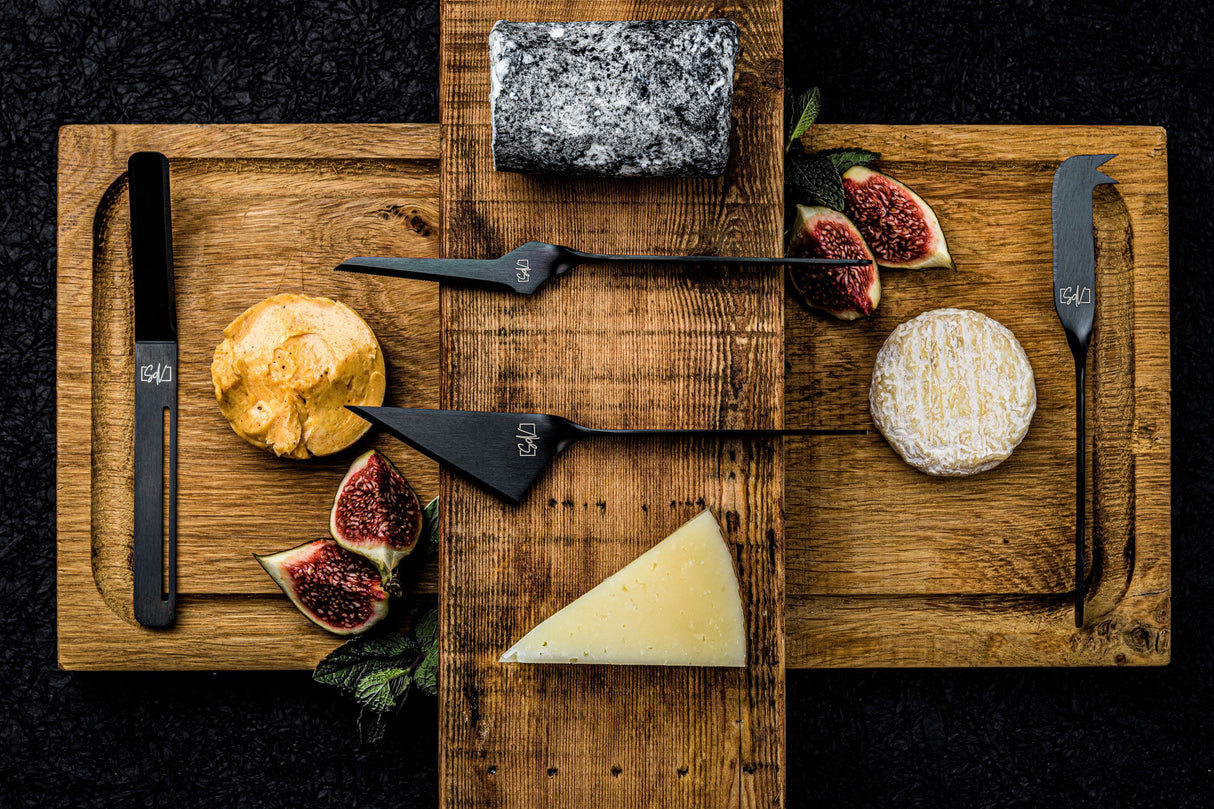 Coffret couteaux a fromages et beurre - STYLE DE VIE - Acier inoxydable - 6 pieces - Noir