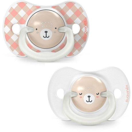 Lot de 2 sucettes symétriques - SUAVINEX - Night&Day Wild&Free - SX Pro - 6 a 18 mois - Rose