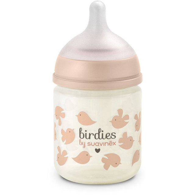 Biberon verre - SUAVINEX - Birdies - Tétine SX Pro XS - 120 ml - 0 a 3 mois - Rose
