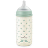 Biberon verre - SUAVINEX - Birdies - Tétine SX Pro S - 240 ml - 3 a 6 mois- Vert