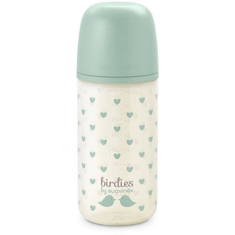 Biberon verre - SUAVINEX - Birdies - Tétine SX Pro S - 240 ml - 3 a 6 mois- Vert