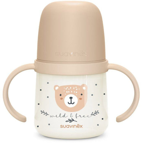 Biberon avec anses - SUAVINEX - NIGHT&DAY WILD&FREE - 150 ml - 6 mois et plus - Marron