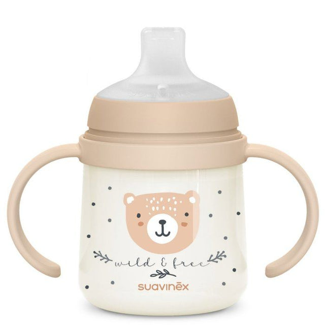 Biberon avec anses - SUAVINEX - NIGHT&DAY WILD&FREE - 150 ml - 6 mois et plus - Marron