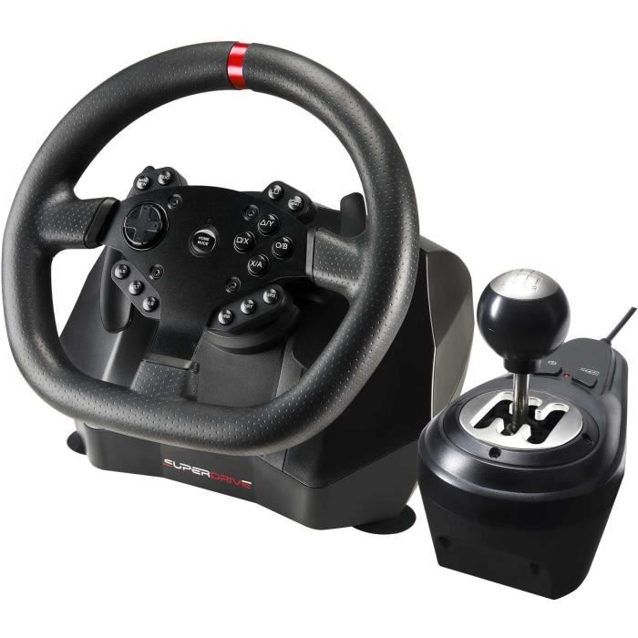 Volant de course - SUPERDRIVE - GS950-X - 900° - Levier de vitesse manuel - 3 pédales - Palettes