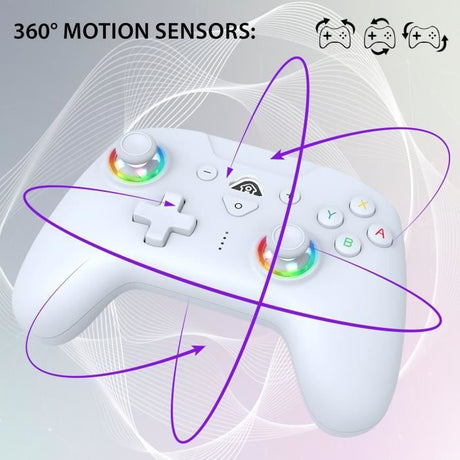 Manette sans fil - SUBSONIC - Switch 2 / Switch - LEDs programmables - Vibrations - Gyroscope - Blanc