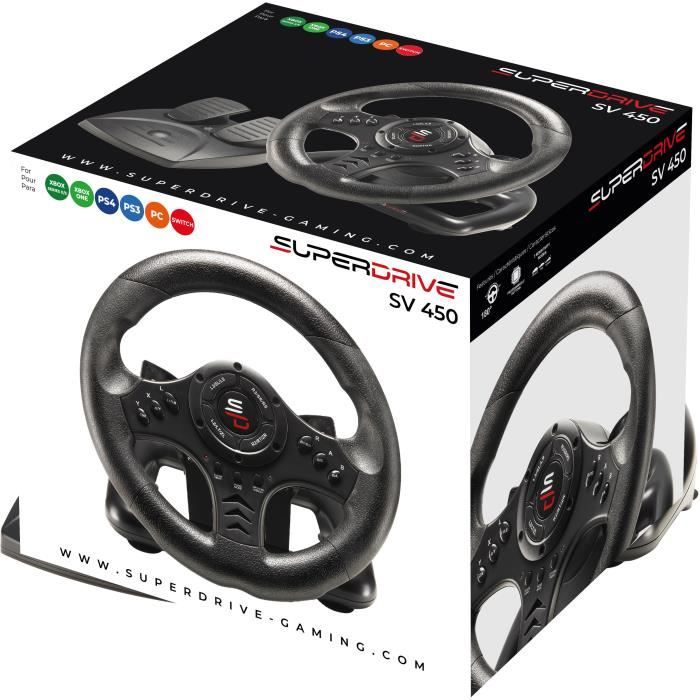 Volant de course - SUPERDRIVE - SV450 - Avec pédalier - Palettes de vitesses - Multi-plateformes
