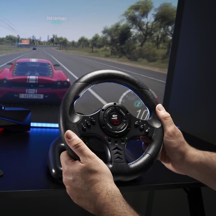 Volant de course - SUPERDRIVE - SV450 - Avec pédalier - Palettes de vitesses - Multi-plateformes