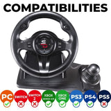 Volant de course - SUPERDRIVE - GS550 - Avec pédalier - Levier de vitesses - Vibrations - Multi-plateformes