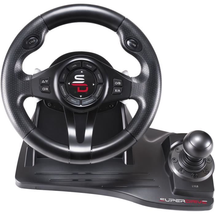 Volant de course - SUPERDRIVE - GS550 - Avec pédalier - Levier de vitesses - Vibrations - Multi-plateformes