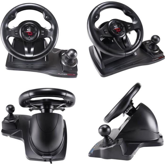 Volant de course - SUPERDRIVE - GS550 - Avec pédalier - Levier de vitesses - Vibrations - Multi-plateformes