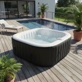 Spa gonflable SUNSPA - AC01 - 157 x 67 cm - 4 places - Carré (Livré avec filtre, cadenas, tapis de sol et couverture)