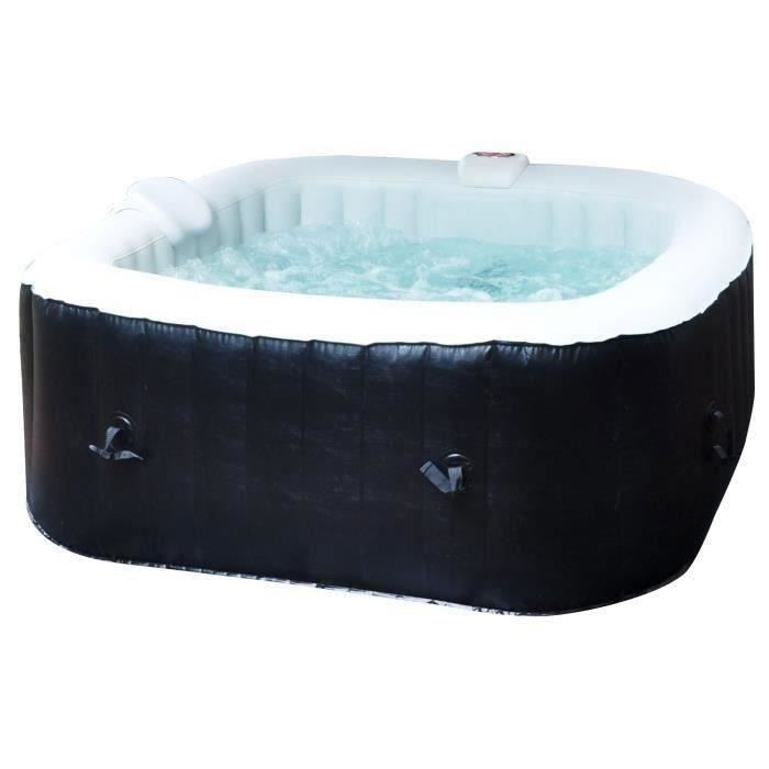 Spa gonflable SUNSPA - AC01 - 157 x 67 cm - 4 places - CarrÈ (LivrÈ avec filtre, cadenas, tapis de sol et couverture)