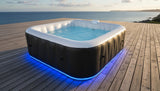 Spa gonflable avec bandeau LED SUNSPA - AC02-LED - 185 x 65 cm - 6 places - Carré (Avec filtre, cadenas, tapis de sol et