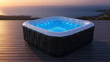 Spa gonflable avec bandeau LED SUNSPA - AC02-LED - 185 x 65 cm - 6 places - Carré (Avec filtre, cadenas, tapis de sol et
