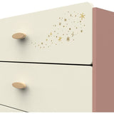 Commode SUZIE - 3 tiroirs - Couleur Chene et  Abricot - L86,9 x P39,6 x H88,5 cm - DEMEYERE