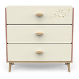 Commode SUZIE - 3 tiroirs - Couleur Chene et  Abricot - L86,9 x P39,6 x H88,5 cm - DEMEYERE