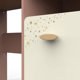 Bureau enfant - SUZIE - 1 porte - 1 niche - Chene / Abricot - 106,6 x 44,9 x 87,7 cm - DEMEYERE