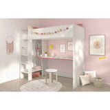 PARISOT JIM Lit mezzanine enfant  contemporain décor pin memphis et chant réversible bleu ou rose - l 90 x L 200 cm