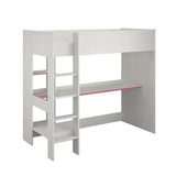 PARISOT JIM Lit mezzanine enfant  contemporain décor pin memphis et chant réversible bleu ou rose - l 90 x L 200 cm
