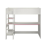 PARISOT JIM Lit mezzanine enfant  contemporain décor pin memphis et chant réversible bleu ou rose - l 90 x L 200 cm
