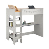 PARISOT JIM Lit mezzanine enfant  contemporain décor pin memphis et chant réversible bleu ou rose - l 90 x L 200 cm