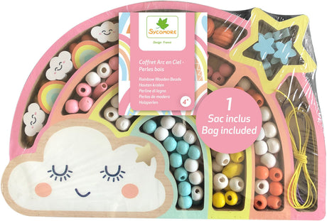 Coffret de perles en bois - SYCOMORE - Arc-en-ciel - Des 4 ans