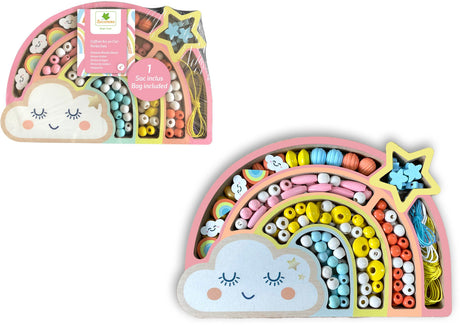 Coffret de perles en bois - SYCOMORE - Arc-en-ciel - Des 4 ans