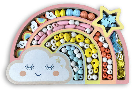 Coffret de perles en bois - SYCOMORE - Arc-en-ciel - Des 4 ans