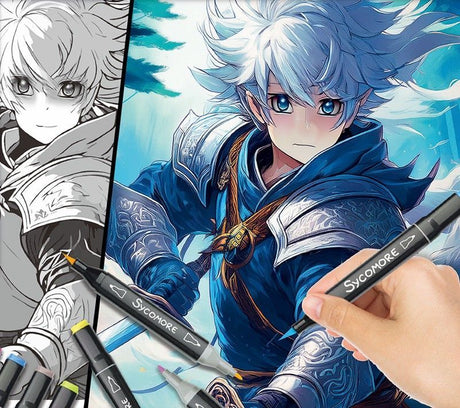 Coffret créatif - SYCOMORE - Layout et marqueurs - Héros guerriers - Des 10 ans