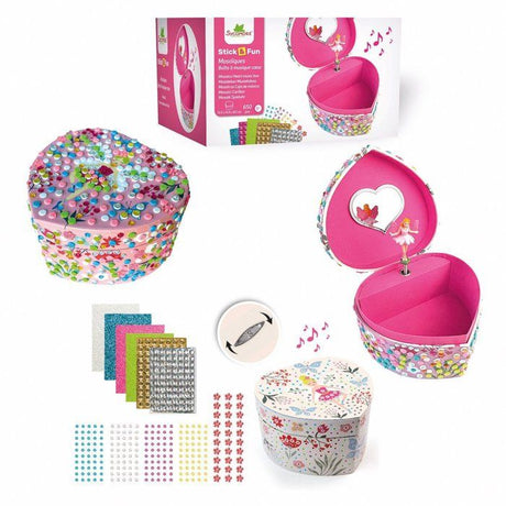 3D Mosaiques - SYCOMORE - Stick'N Fun - Boîte a musique coeur - Des 5 ans