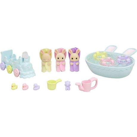 Les triplés Lapin Creme et accessoires de bain - Sylvanian Families - 5707