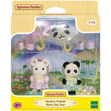 Figurines Articulées - SYLVANIAN FAMILIES - Duo Bébés en Habits de Pluie - Panda et Souris Marshmallow