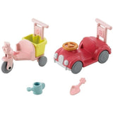 SYLVANIAN FAMILIES - TRICYCLE & MINI VOITURE BEBES - Jaune - Sets prets a jouer