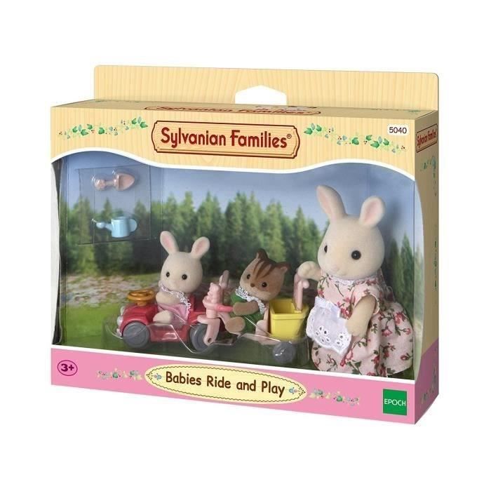 SYLVANIAN FAMILIES - TRICYCLE & MINI VOITURE BEBES - Jaune - Sets prets a jouer