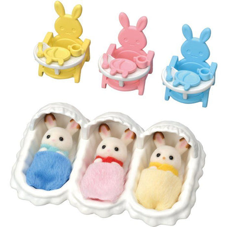 Les triplés Lapin Chocolat et accessoires puériculture - Sylvanian Families - 5532
