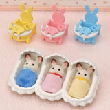 Poupée Les triplés lapin chocolat et accessoires puériculture - SYLVANIAN FAMILIES - Jaune - Pour Enfant