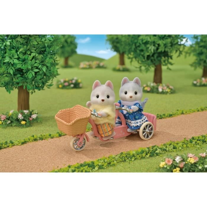 Figurines miniatures - SYLVANIAN FAMILIES - 5637 - Les freres et soeurs husky et leur tandem