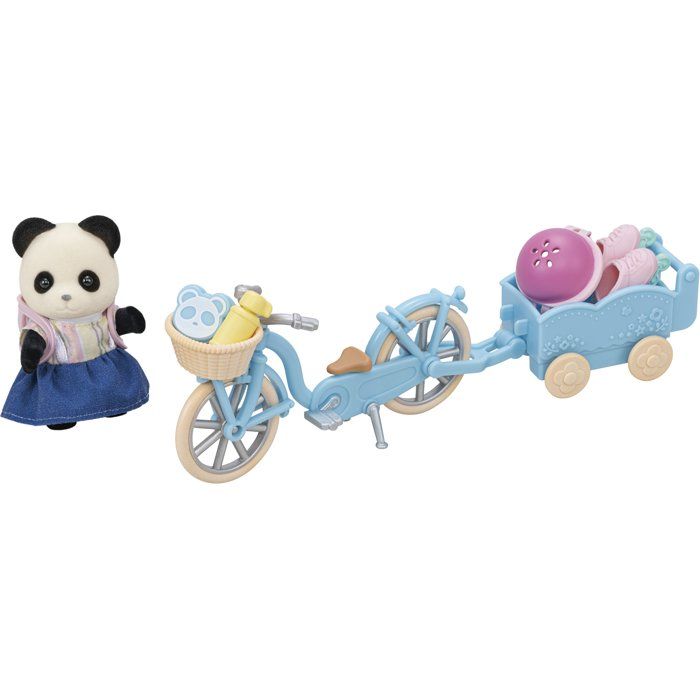 La fille panda, son vélo et sa remorque - Sylvanian Families - 5652