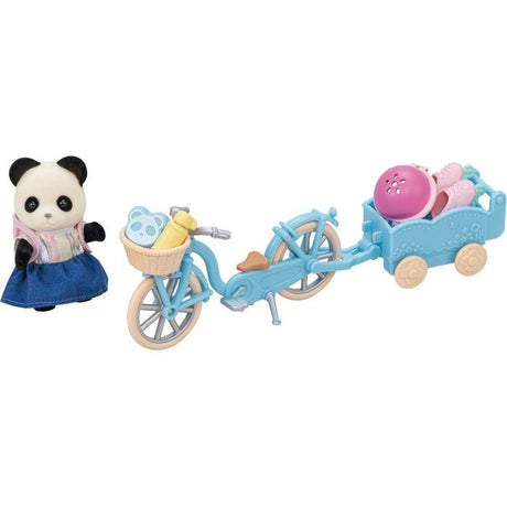 La fille panda, son vélo et sa remorque - Sylvanian Families - 5652