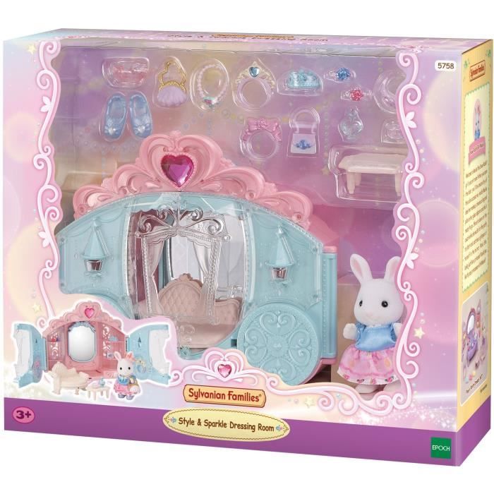 Coffret de Jeu - SYLVANIAN FAMILIES - Dressing de Princesse - Carrosse et Fille Lapin Neige