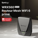 Routeur WiFi 6 Mesh Dual band 3 Gbit/s - SYNOLOGY WRX560 - Commutateur 4 ports - Gris
