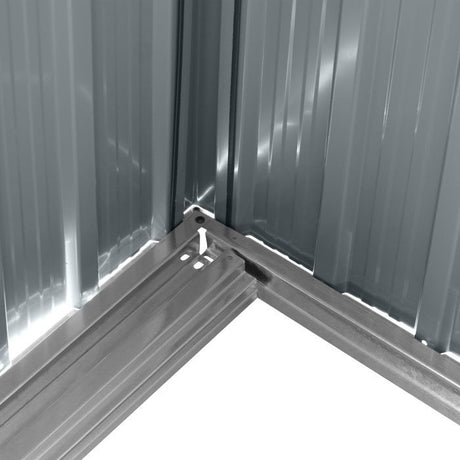 Abri de jardin en métal 4,61 m˛ - 238 x 193 x 202 cm - SOLER - Kit d'ancrage inclus, 2 portes coulissantes - Gris