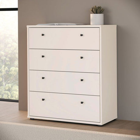 Commode TEMPRA 4 Tiroirs - Décor cachemire – L 73,7 × P 34,8 × H 85,5 cm