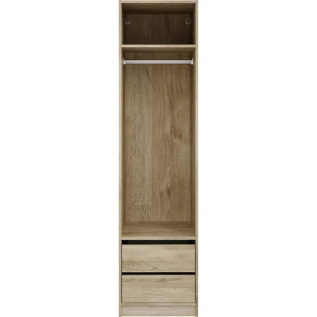 Dressing - Décor Chene - 2 tiroirs - 2 étageres - 1 tringle - L50 x P57 x H200 cm