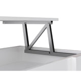 Table basse relevable - Style contemporain blanc mat - L 100 x P50 x H44cm - HAPPY