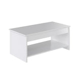 Table basse relevable - Style contemporain blanc mat - L 100 x P50 x H44cm - HAPPY
